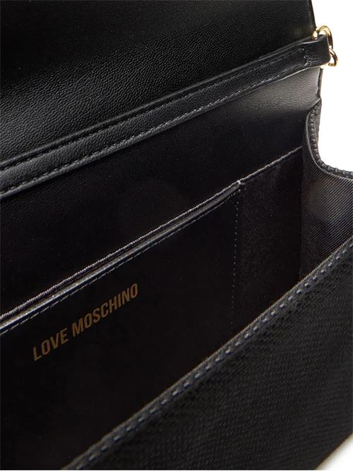 BORSA CANVAS NERO+PU NERO LOVE MOSCHINO | JC4241PP0MKO1/00A